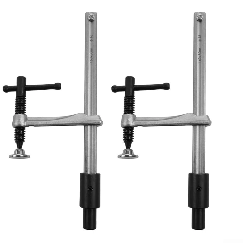 Lot de 2 pinces de maintien pour trou de chien de 16 mm, clip de banc à action rapide avec portée de 160 mm, fixation en métal pour établi