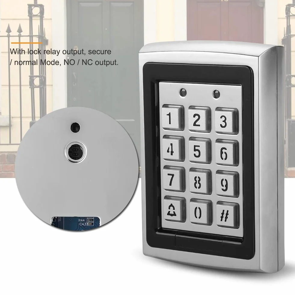 Contrôle d'accès pour porte – Clavier à code 125 kHz avec boîtier métallique, lecture RFID et mot de passe, pour serrure intelligente (argent)