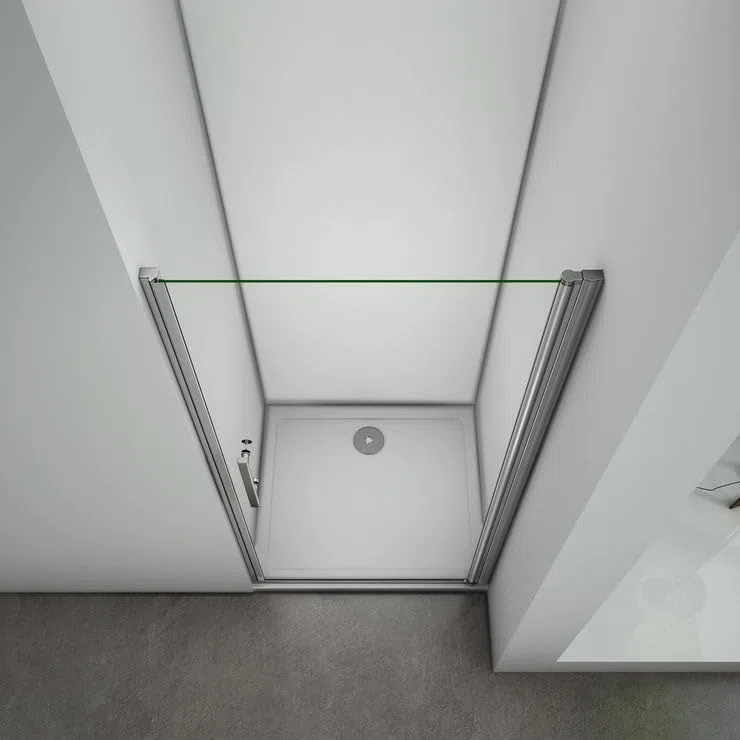 Porte de douche pivotante 70cm en 6mm verre anticalcaire Installation en niche Hauteur 187cm, profilé en chromé