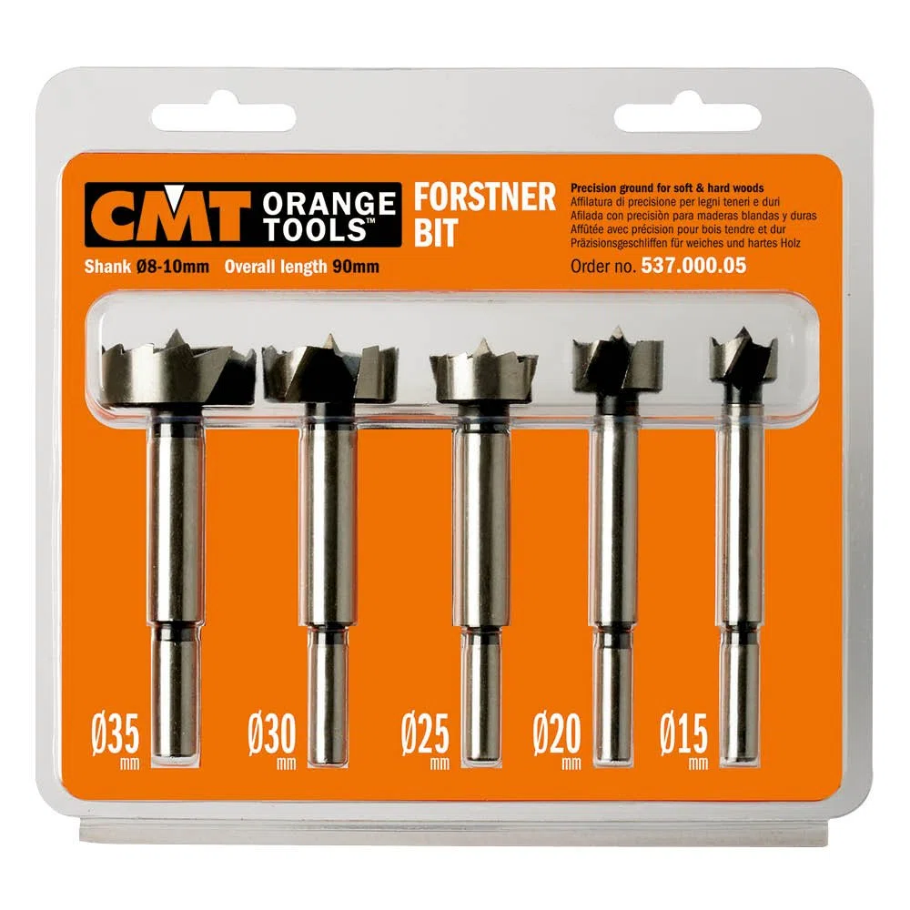 CMT Orange Tools 537.000.05 de mèche à façonner 5 pièces, 15–20–25–30–35 mm de diamètre, 8–10 mm Tige