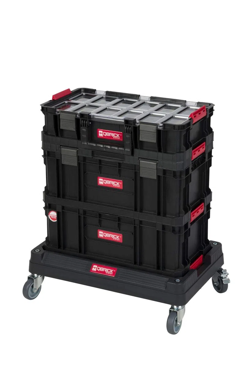 Qbrick System Chariot à outils XL avec de nombreux accessoires Dimensions (l x p x h) : 53 x 38 x 98 cm