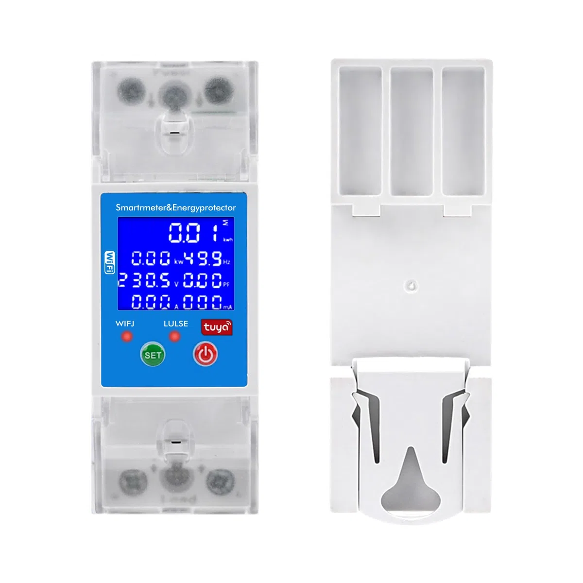 Compteur electrique tuya wifi 80A Contrôle vocal compteur électrique intelligent 2P 80-300VAC disjoncteur connecté compteur numérique Protection contre les surtensions et sous-tensions