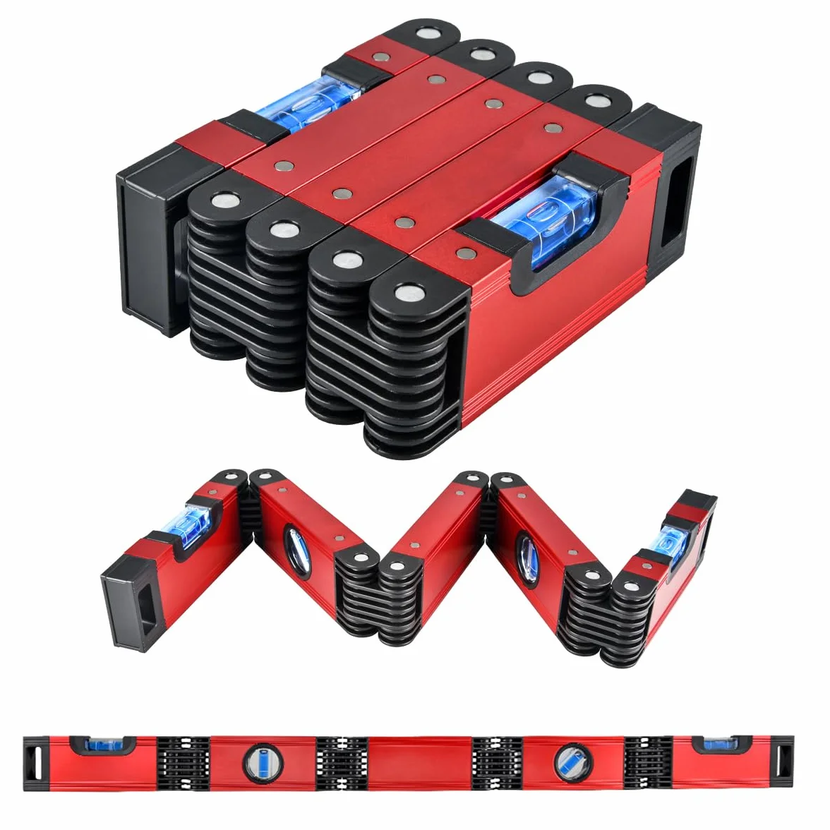N&S Juvyig - Outil multifonction pliable pour la menuiserie, outil de mesure multi-angle pour la menuiserie, nivellement précis dans n'importe quelle position, règle