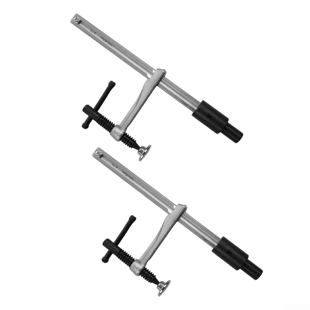 Lot de 2 colliers de serrage pour banc de travail du bois, pinces de maintien en métal pour bancs de trou de 16 mm, clips de bureau à action rapide pour le travail du bois et les tables de soudure