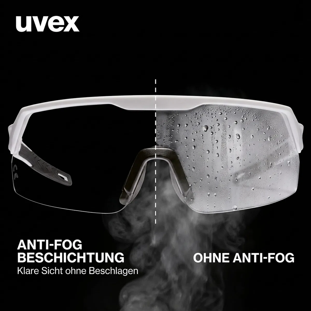 Uvex Ultrashield Lunettes de protection - Anti-rayures et anti-buée - Lunettes de travail sportives et à armatures avec protection UV 100 % - Antidérapantes et confortables
