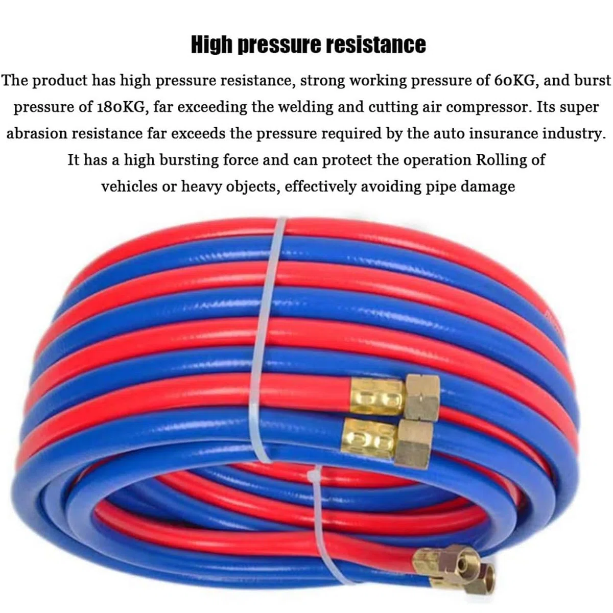 15m,Yiustldd Tuyau Oxygène-Acétylène, Tuyau Pour Chalumeau De Soudage Double Avec Raccord En Cuivre, Tuyau Industriel Antidéflagrant Pour Coupage Oxyacétylène-Oxygénothérapie De 8 Mm D'épaisseur