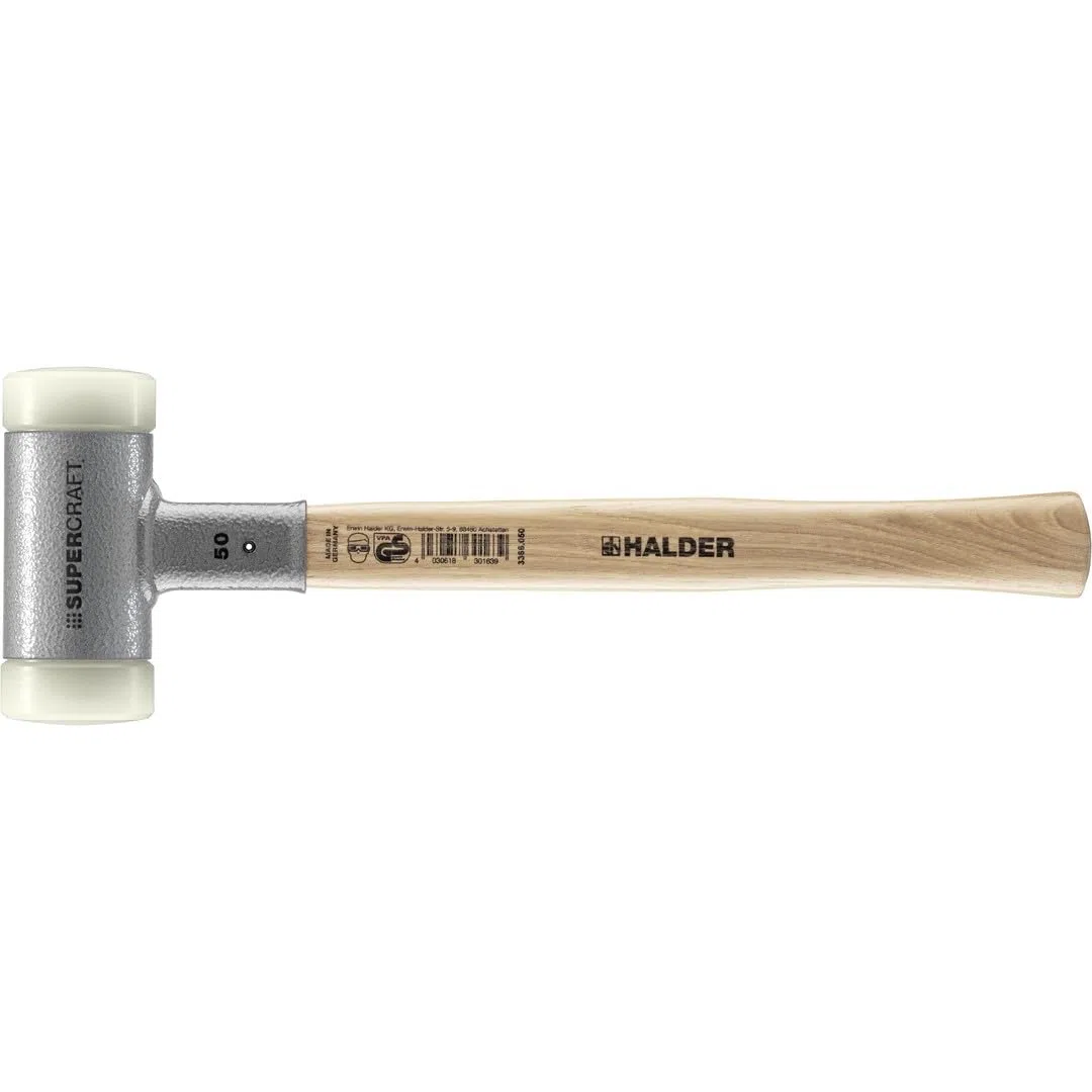 Maillet SUPERCRAFT, avec manche, vernis, en Hickory réduisant les vibrations, ergonomique | D=50 mm | 3366.050