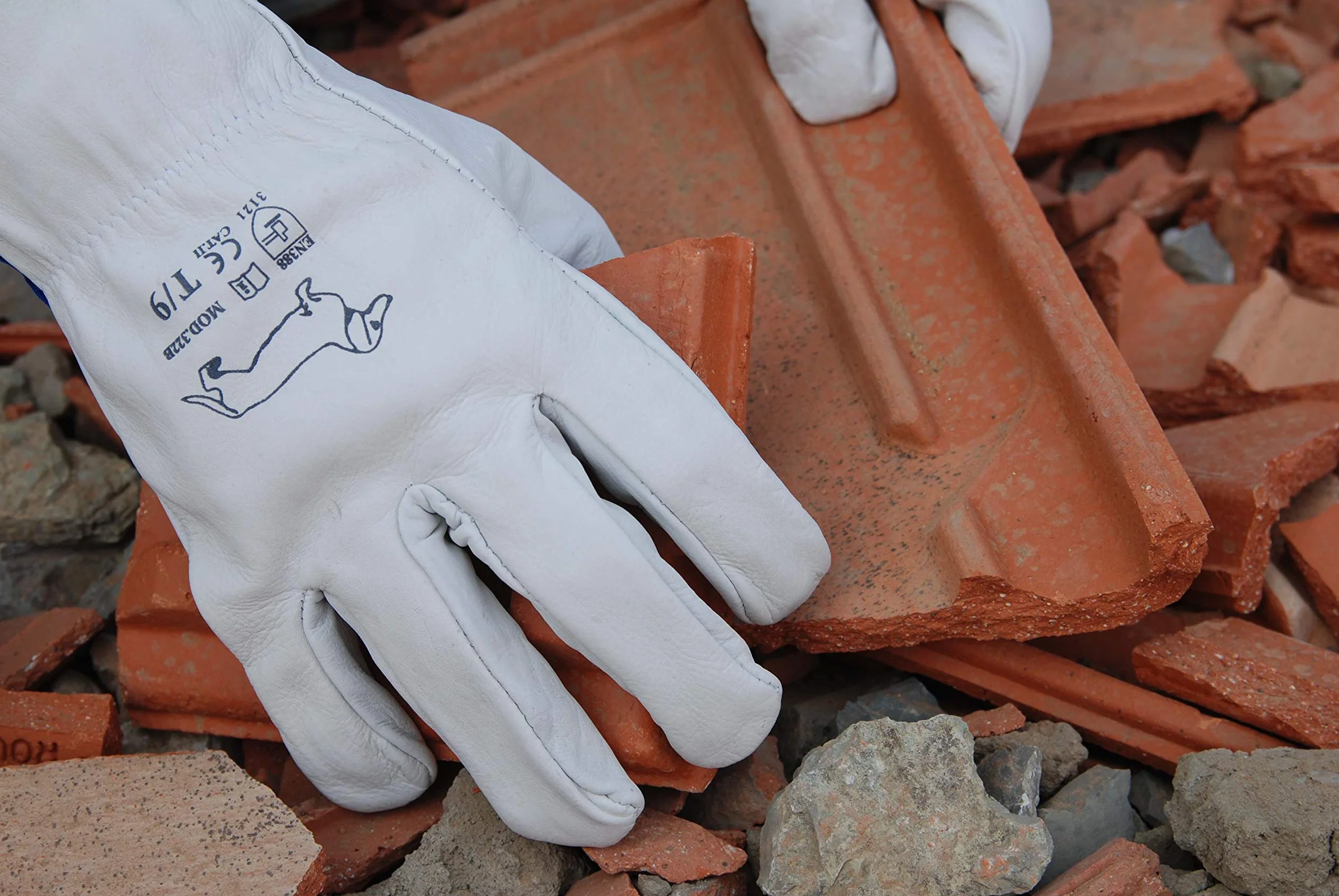 Ruvigrab - Pack de 12 gants de travail en cuir de fleur naturelle