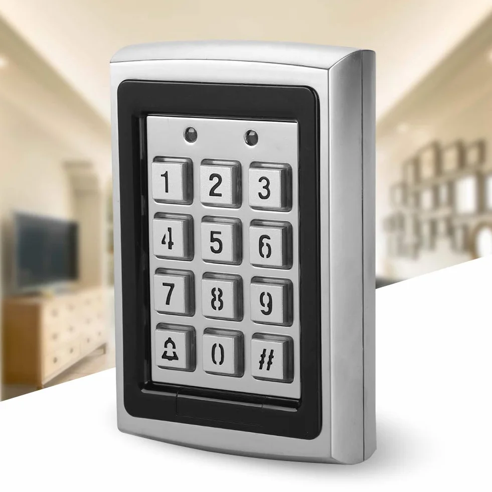 Contrôle d'accès pour porte – Clavier à code 125 kHz avec boîtier métallique, lecture RFID et mot de passe, pour serrure intelligente (argent)