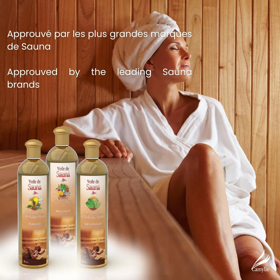 Camylle - Voile de Sauna Fleur D'Oranger - Fragrances à base d’Huiles Essentielles 100% Pures et Naturelles pour Sauna - Déstressant aux arômes suaves et captivants - 500ml