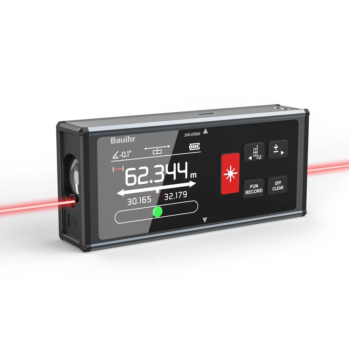 Télémètre Laser Bilatéral, Bauihr 393ft/120M Rechargeable Mesure Laser avec écran LCD Rétro-éclairé, Capteur d'angle Mesurede Unités Commutables,Pythagore, Mesure Surface et Le Volume