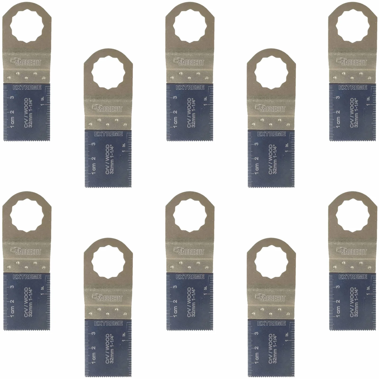 SabreCut 10pcs SC35F_10 35mm Fin Dent Bois Lames multitool Durable | Compatible avec Fein SuperCut & Festool Vecturo, lames dents fines coupent bois cleanly