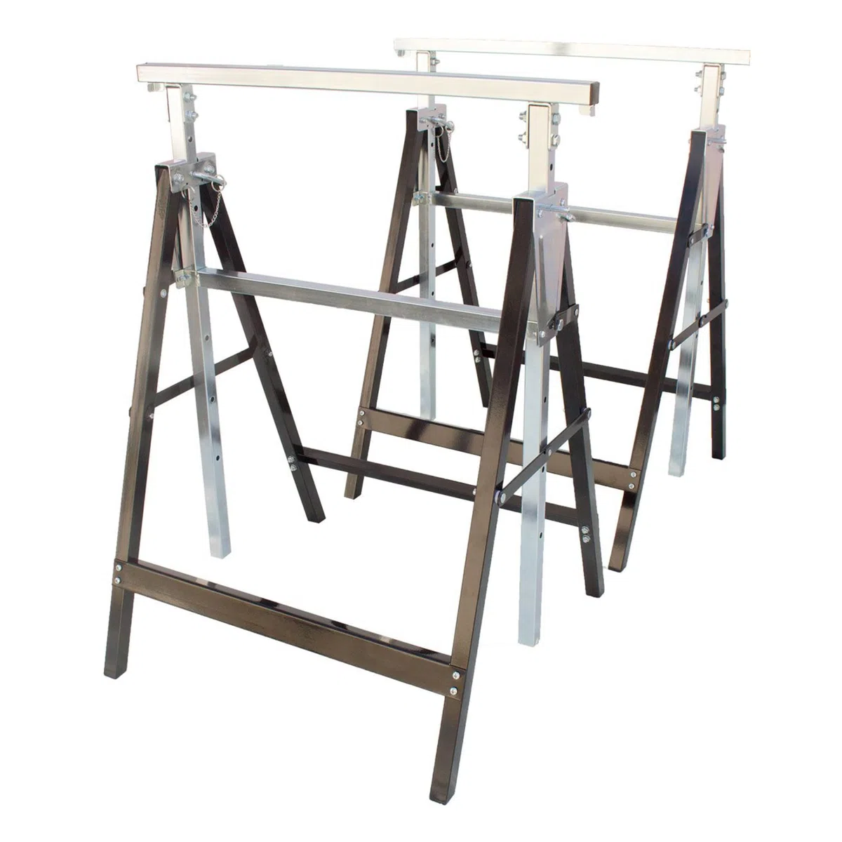 Tréteau, hauteur réglable, Lot de 2, essieu, 200 kg par stütz Bock