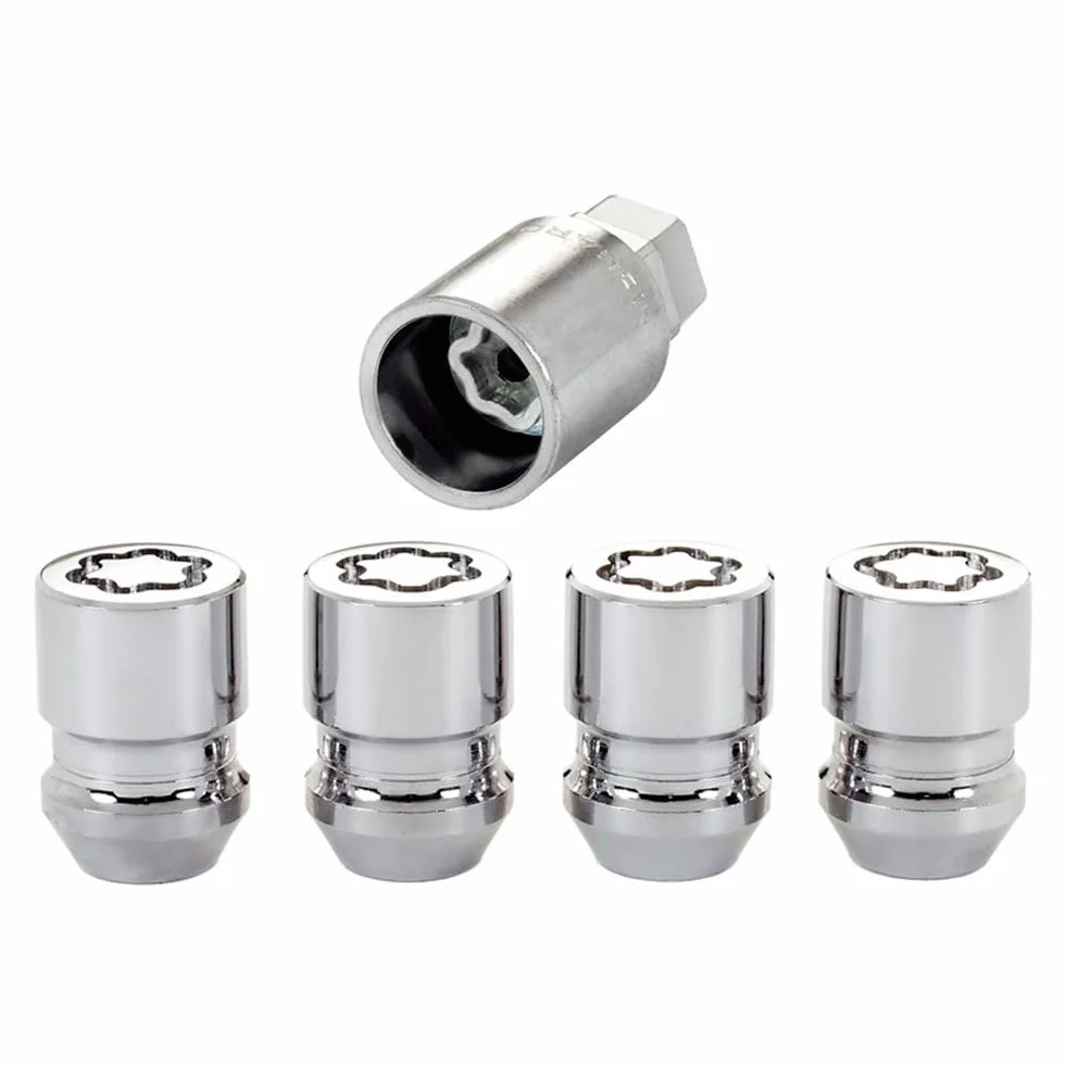 McGard Set de écrous anti-vol M12x1.50 - Conique - Longueur 32.5mm (19mm tête) en Acier allié, gris argenté