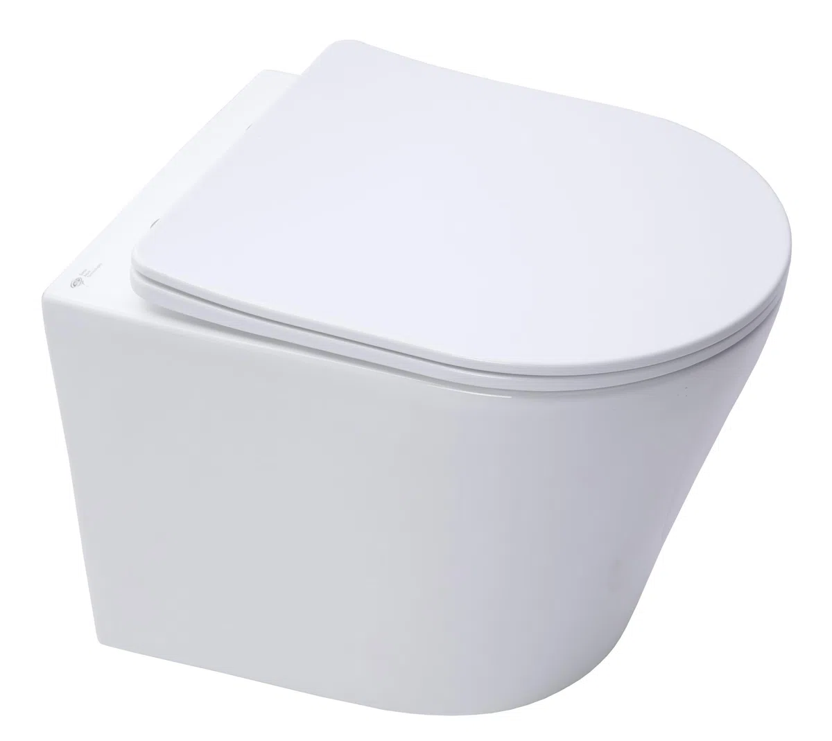 Swiss Aqua Technologies | WC Suspendu Infinitio Sans Bride | Fixations Invisibles et Abattant Frein de Chute Infinitiorimless | Céramique Blanche