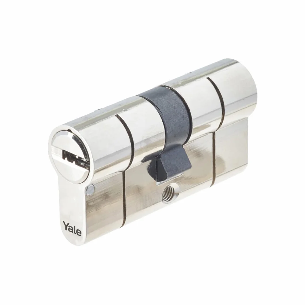 Yale Cylindre européen Série 2100 27/35 mm chrome poli double cylindre, 5 clés incluses, sécurité renforcée pour portes blindées et appartements