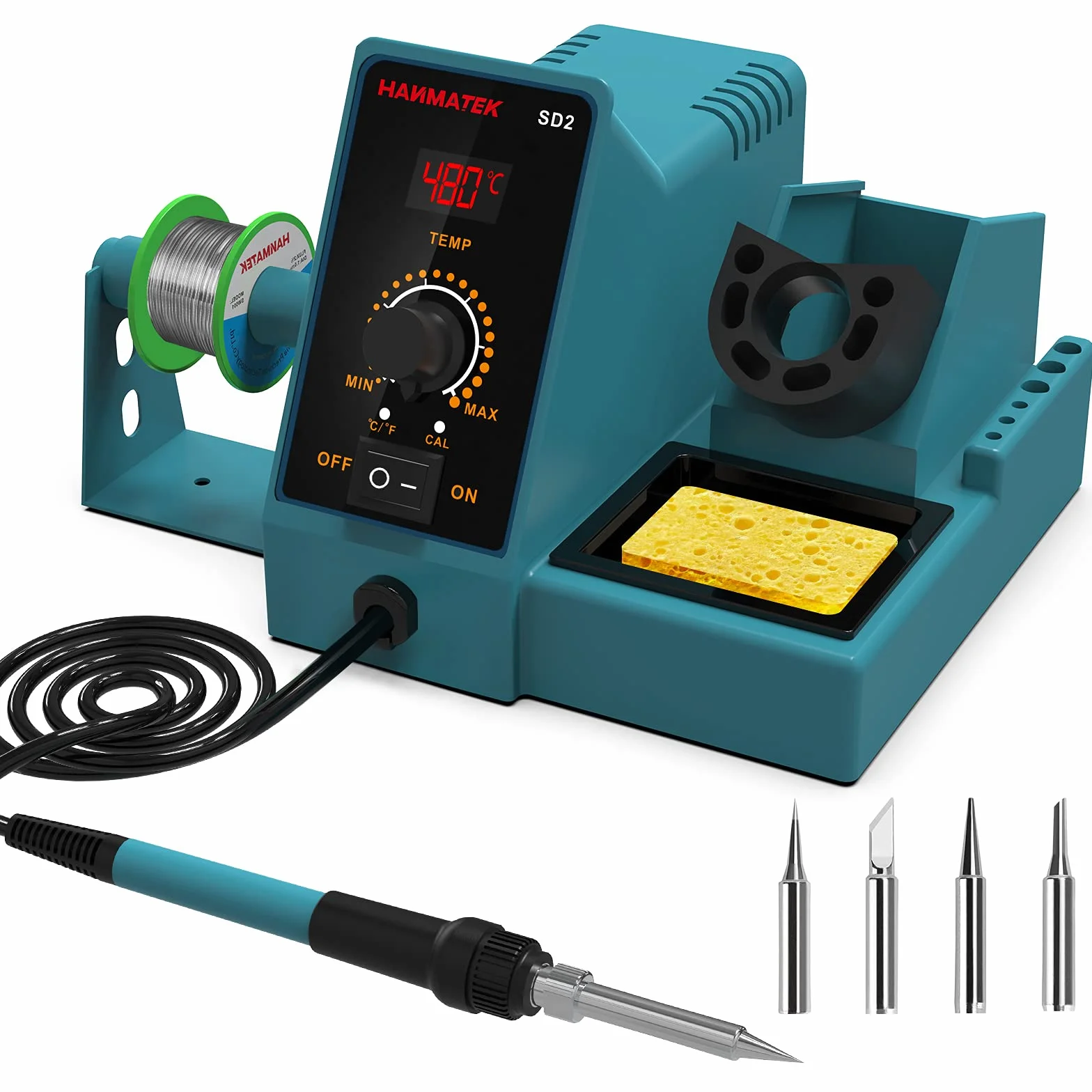 Station de Souder Numérique,Premium Station de soudage 60W avec écran LCD, Temperature Constante Verrouillable Réglable 200~480℃
