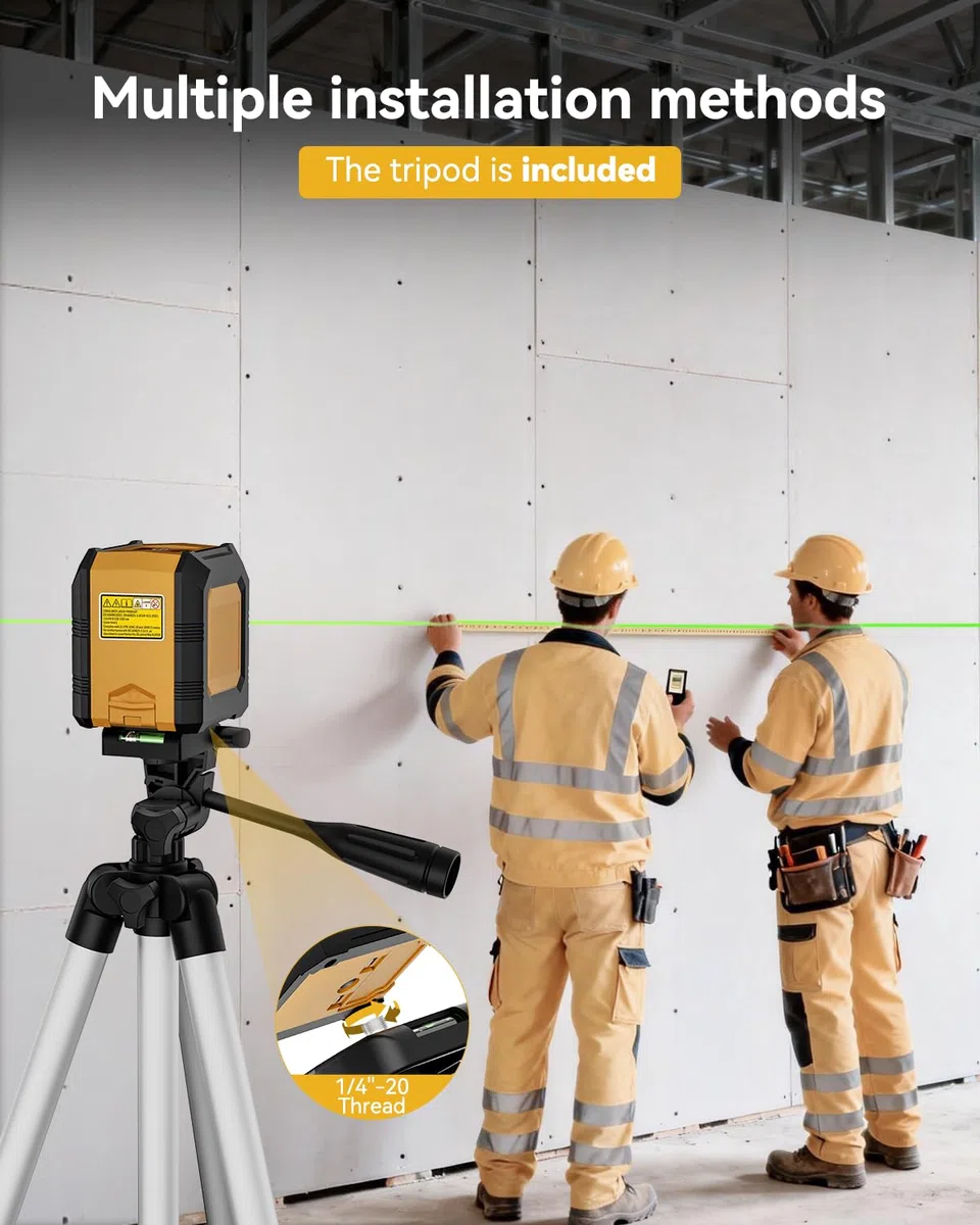 Nikotek Niveau Laser Auto-nivelant Faisceau Horizontal et Vertical Laser Croisé pour la Décoration de La Maison, Pochette de Transport, Batterie Incluse (VertGT)