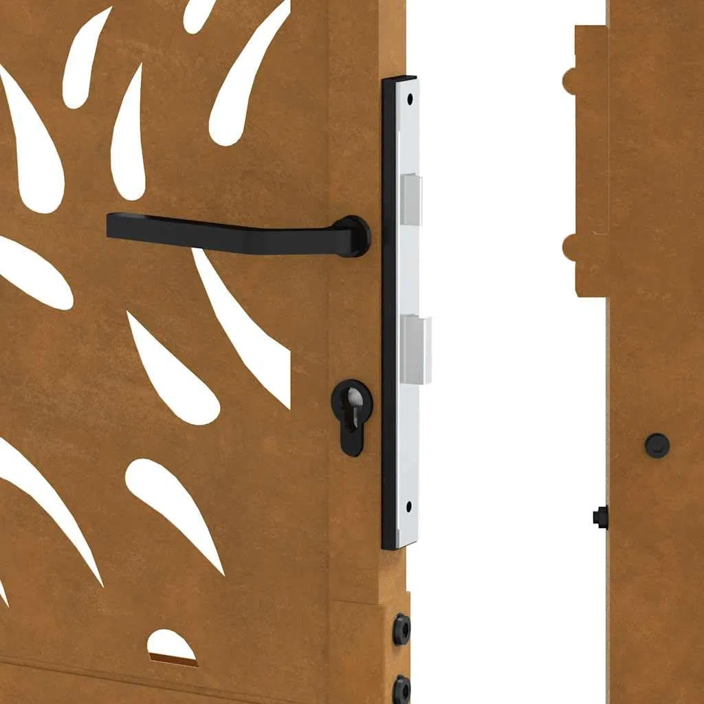 vidaXL Portail de jardin 100x175 cm en acier patiné motif flamme