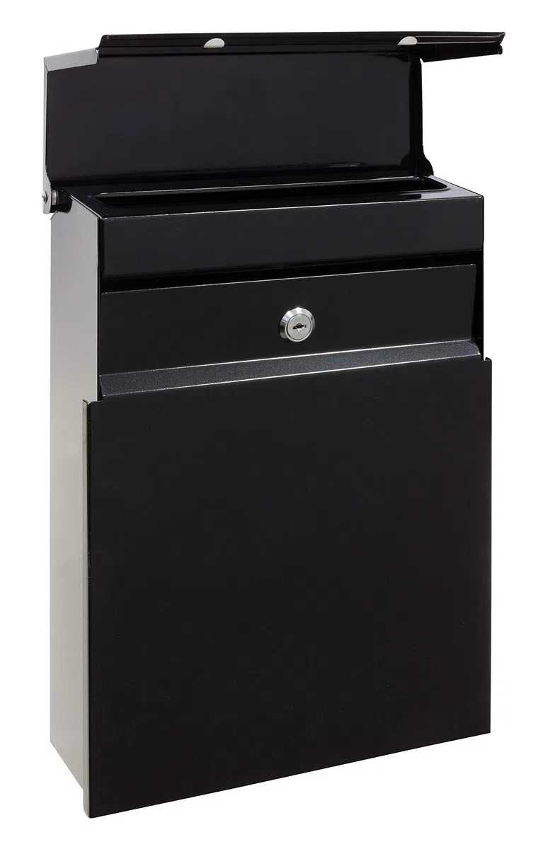 ARREGUI Figure E6704 Boîte aux Lettres Individuelle en Acier, Taille M (Courrier Format A4, Magazine), avec Serrure Protégée, Boîte aux Lettres Murale, Anti-Pluie, Facile à Installer, Noir