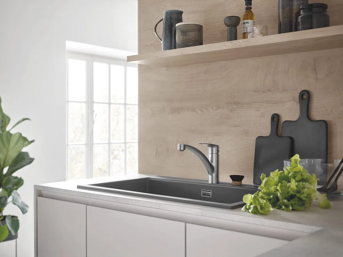 Mitigeur dévier bec bas Eurosmart Supersteel