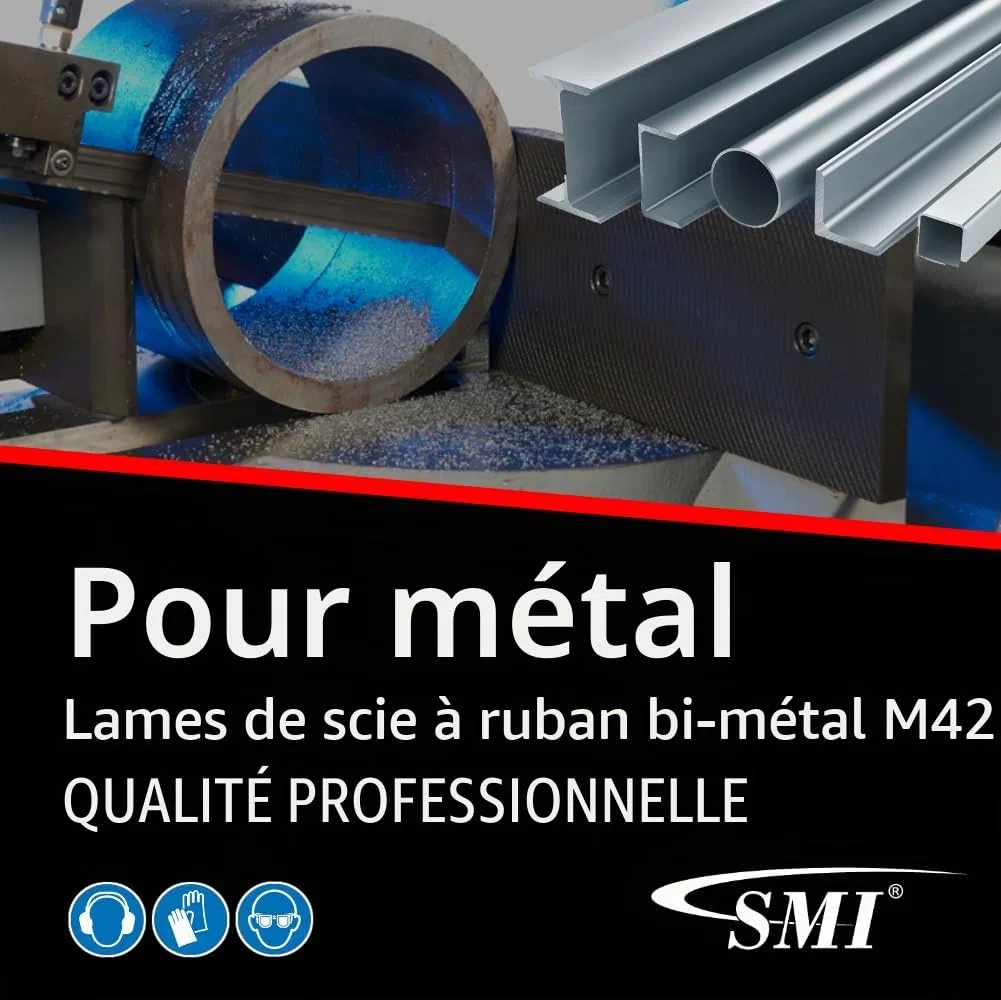 SMI Lot de 3 lames de scie à ruban bimétal M42 dimensions 1140 x 13 x 0,65 mm 10/14 dpp par exemple pour Güde MBS 105 V