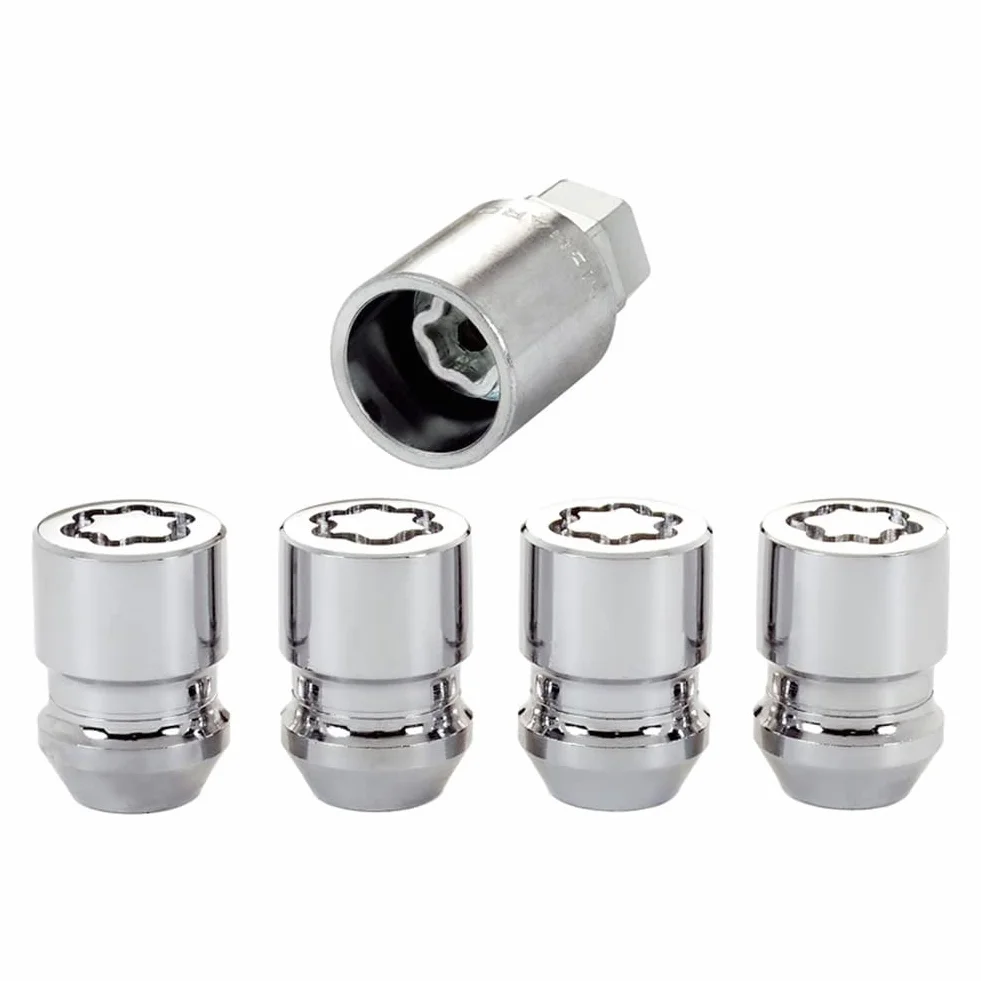 McGard Set de écrous anti-vol M12x1.50 - Conique - Longueur 32.5mm (19mm tête) en Acier allié, gris argenté