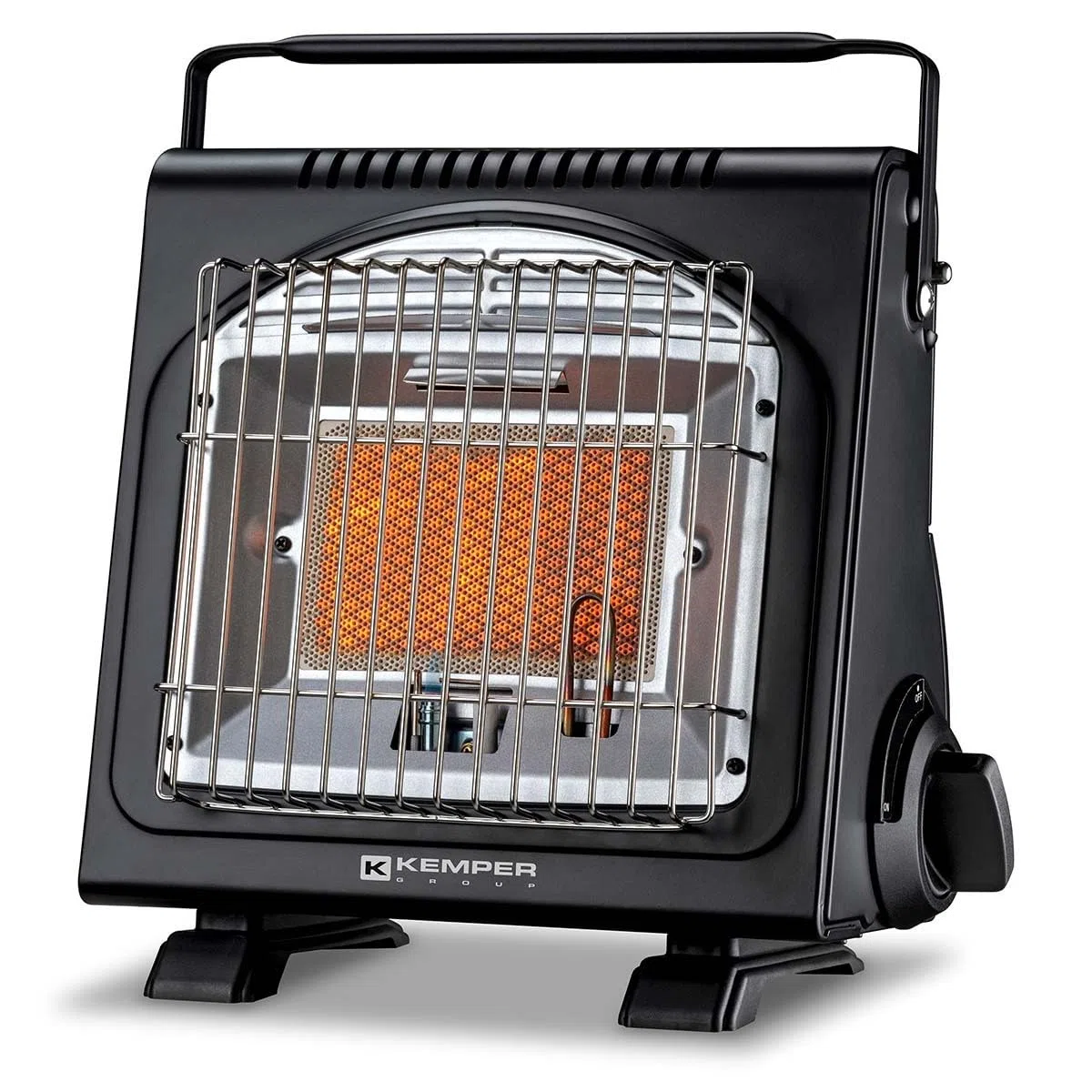 Kemper - Chauffage à gaz Portable 1700W Systèmes Sécurité intégrés + 8 Cartouches de gaz Butane Autonomie 2h30