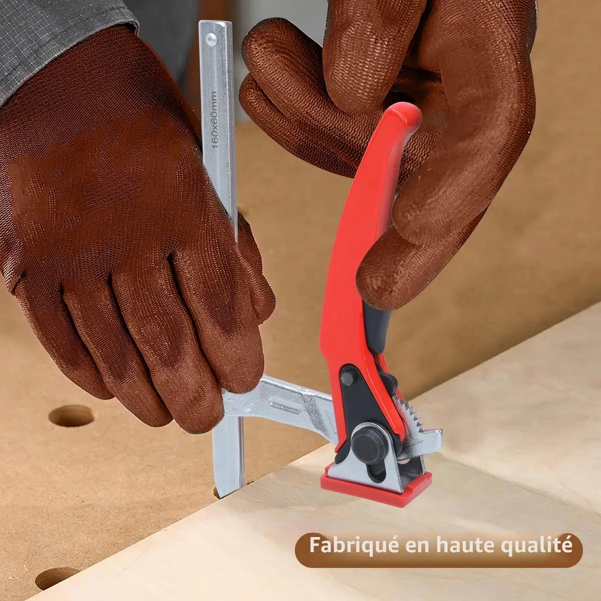 Deux PièCes Serre Joint Menuisier, Tout En Acier Serre Joint Rapide, Avec PoignéE à Levier, Pour Le Meulage, à Une Main Pour Table Multifonctions, Compatible Avec Table De Travail Et CNC