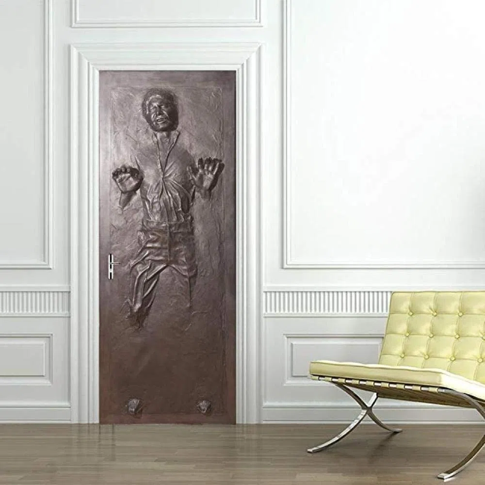 Han Solo Autocollant mural en carbonite pour porte Motif maison 77 x 200 cm