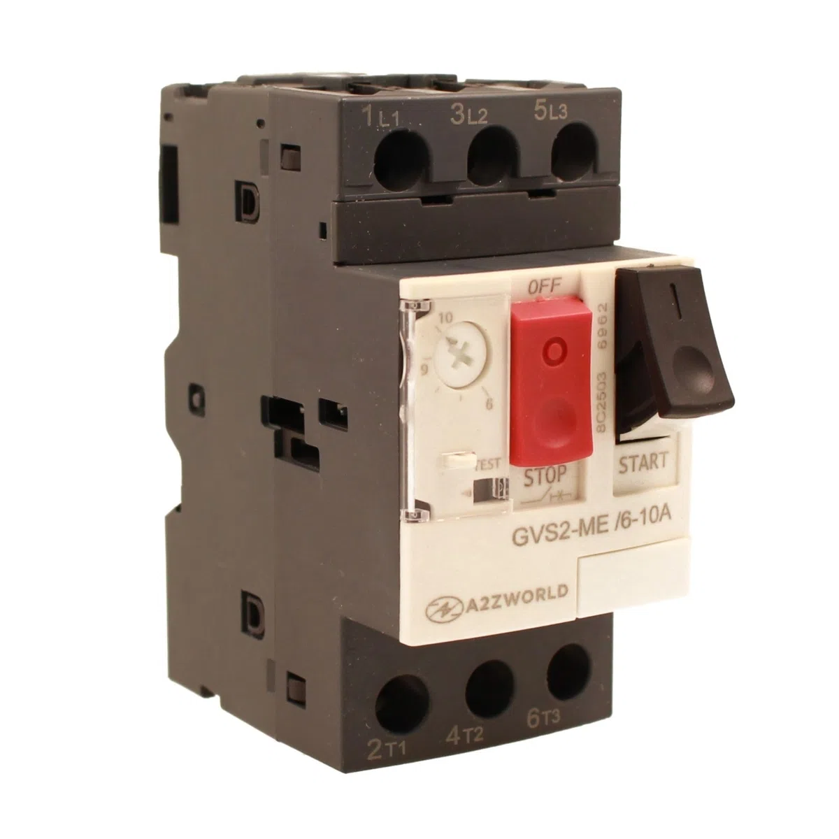 Sauveteur thermique 3P tripolaire pour protection moteur, réglable 6-10 A 4 KW, interrupteur thermique moteur 2,5 modules DIN, 690 V AC pour monophasé et triphasé