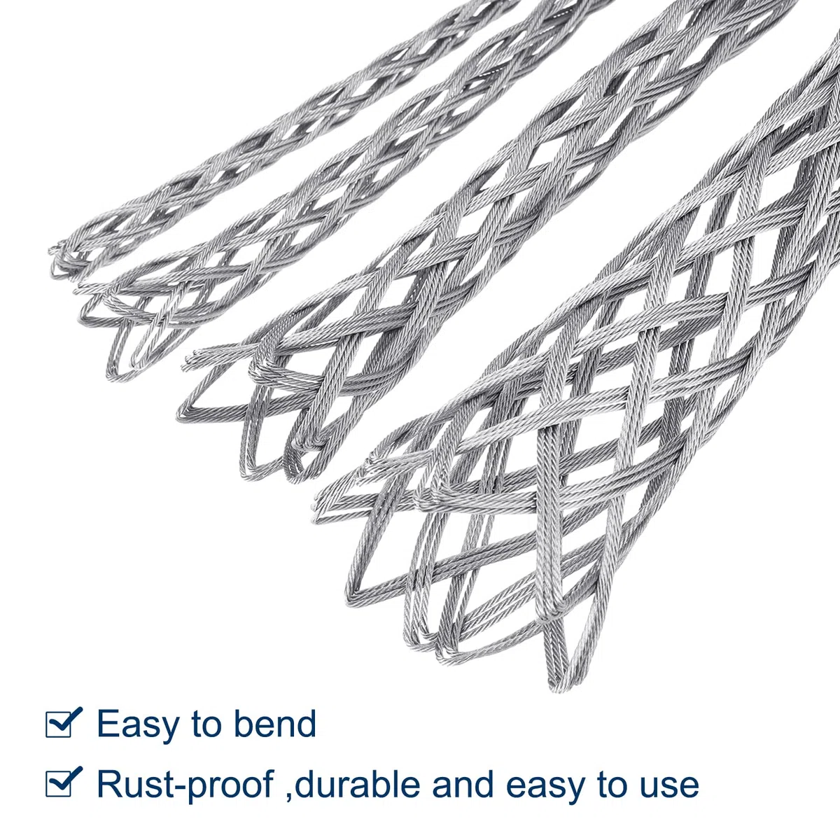 QUARKZMAN 37-50mm Od Câble Chaussettes de Tirage Grip 0.8M Double Tête Côté Tirer Fil Maille Outil de Tirage en Acier Galvanisé