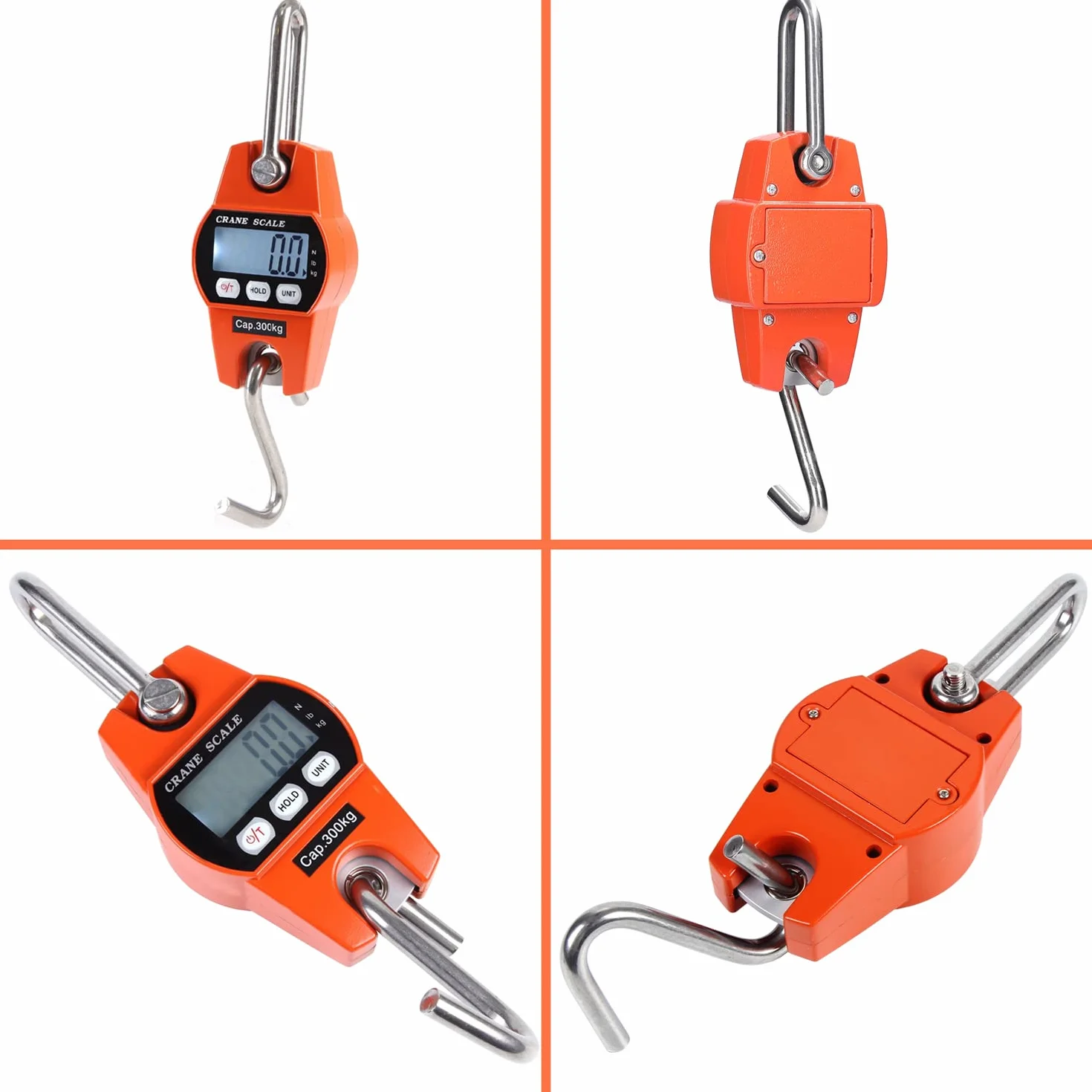 Balance de Grue Numérique Électronique Suspendue 300 kg/660 lb - Industrielle Avec Capteur Précis, Mini LCD Portable Avec Crochet pour Usine, Ferme, Chasse