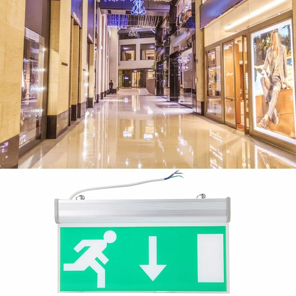 Lumière de Signe de Sortie de Secours de LED, Évasion de Sécurité Évacuation Indicateur lumière Haute luminosité Panneau d'indication de sortie/de secours sortie éclairage signe Détectiondes Pannes