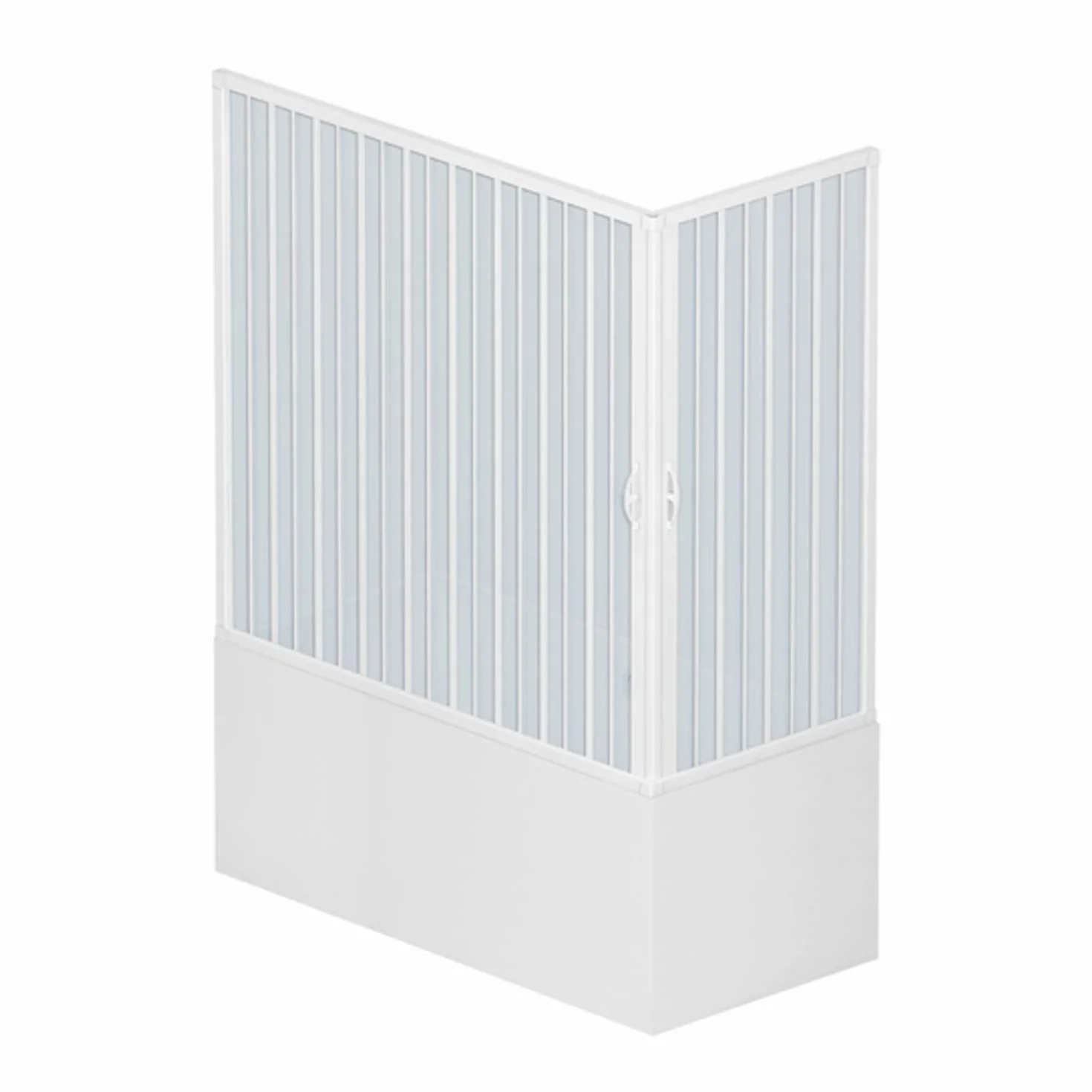 Box douche pour baignoire en PVC, modèle Nadia, avec ouverture centrale 70x140 CM Bianco