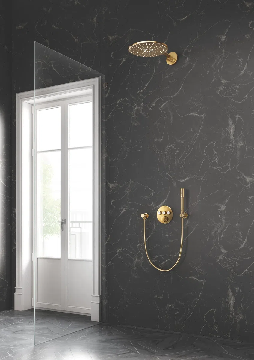 GROHE Flexible de douche Silverflex avec action anti-torsion 1.25m, résistance à la traction 50kg, connexion universelle, Gold, 28362GL1