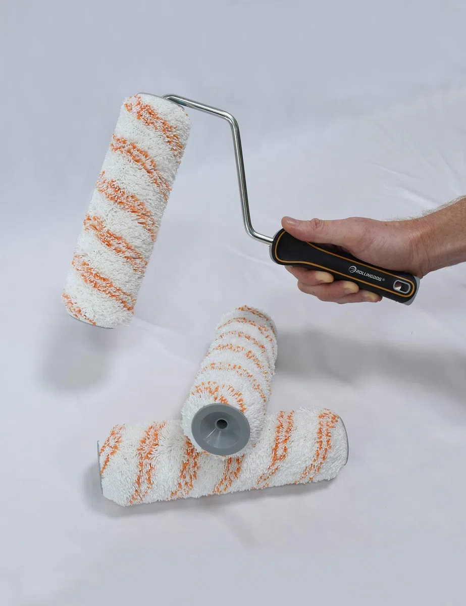 ROLLINGDOG Rouleau de Peinture Professionnel 22,8 cm avec 3 Manchons en Microfibre Non Pelucheux Pour le Mur et le Plafond