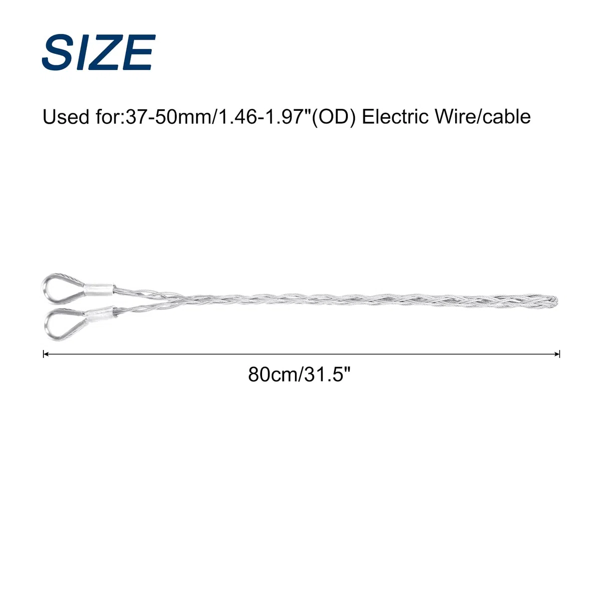 QUARKZMAN 37-50mm Od Câble Chaussettes de Tirage Grip 0.8M Double Tête Côté Tirer Fil Maille Outil de Tirage en Acier Galvanisé