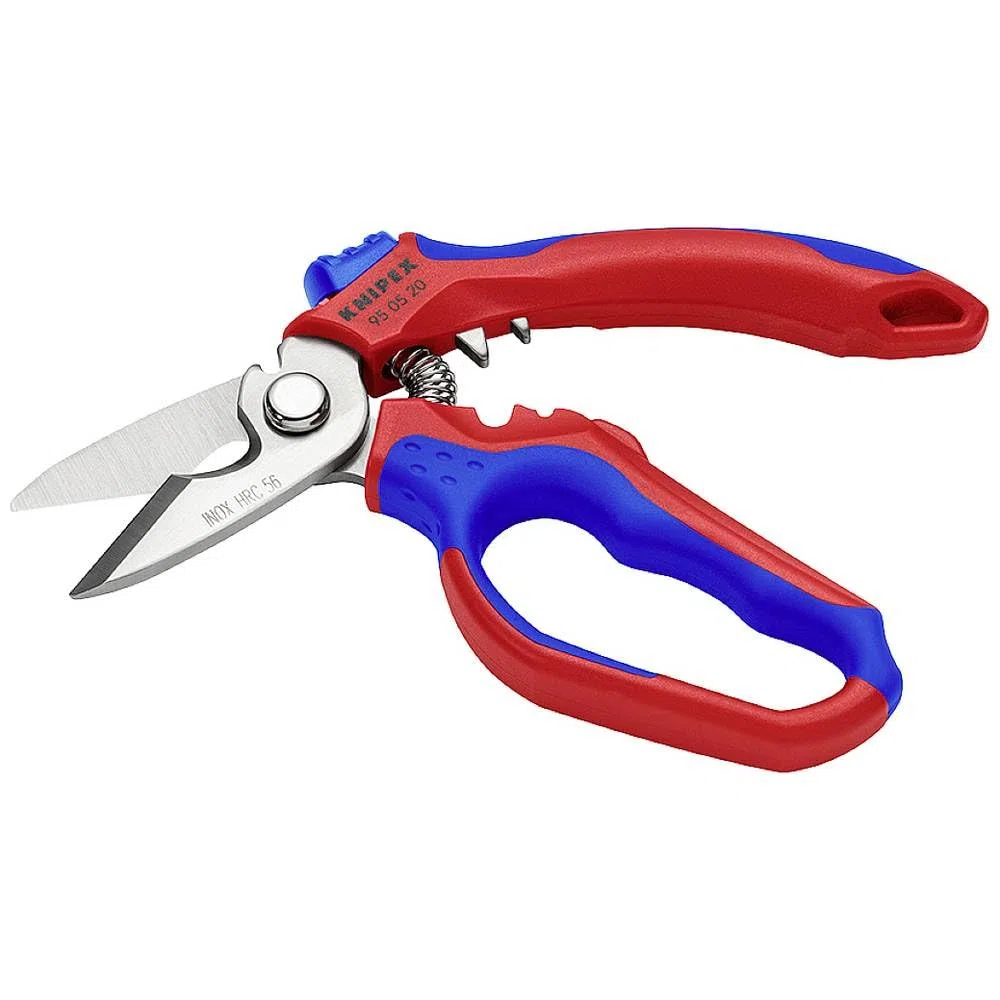 Knipex Ciseaux d'électricien coudés polie miroir avec gaines bi-matière, renforcées de fibres de verre 180 mm, 95 05 20 SB