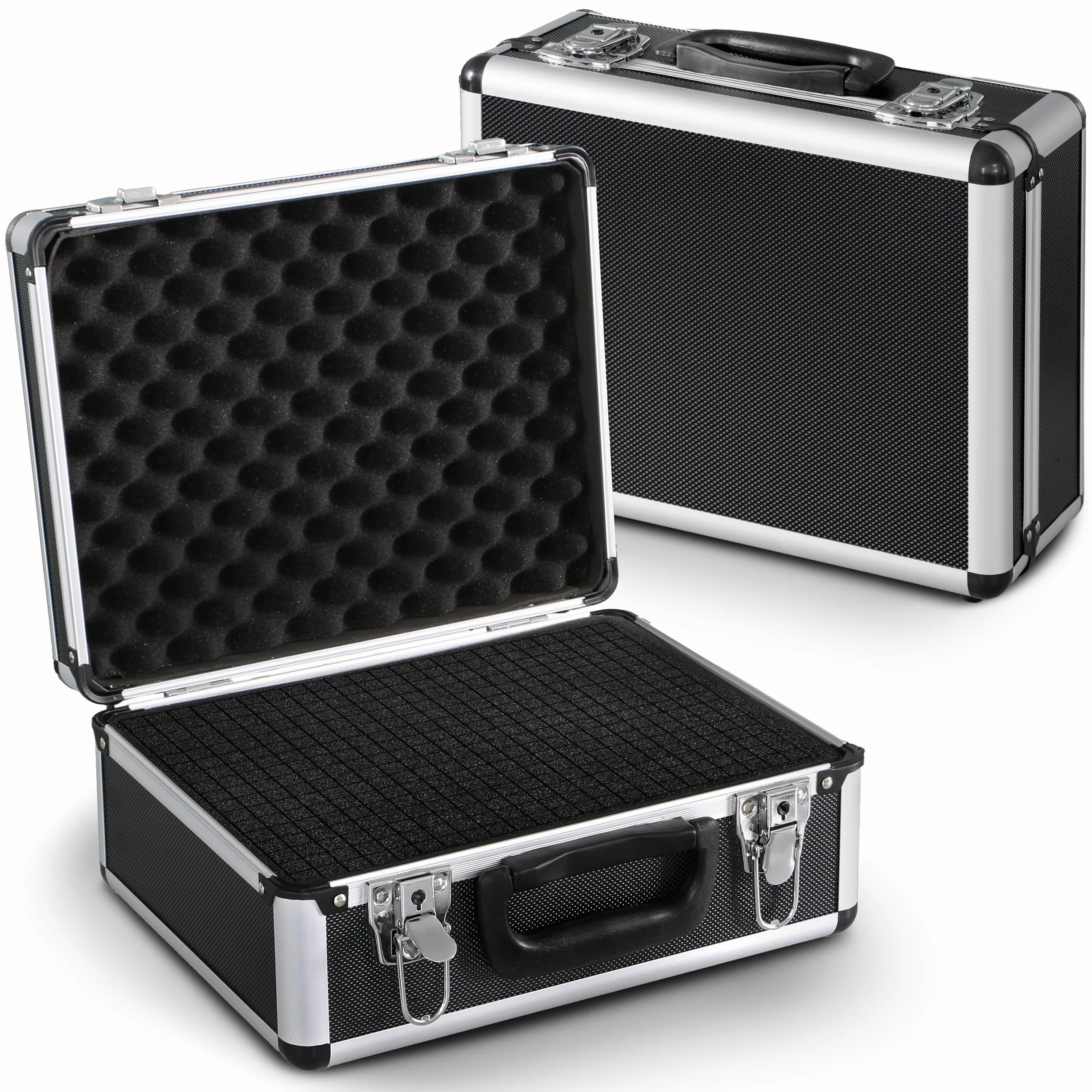 Peak Tech P 7300 - Mallette Robuste Universelle pour Instruments de Mesure, en Aluminium, Compartiment à Outils, Rembourrage en Mousse, Verrouillable, Anti-Poussière, M - 320 x 250 x 150 mm