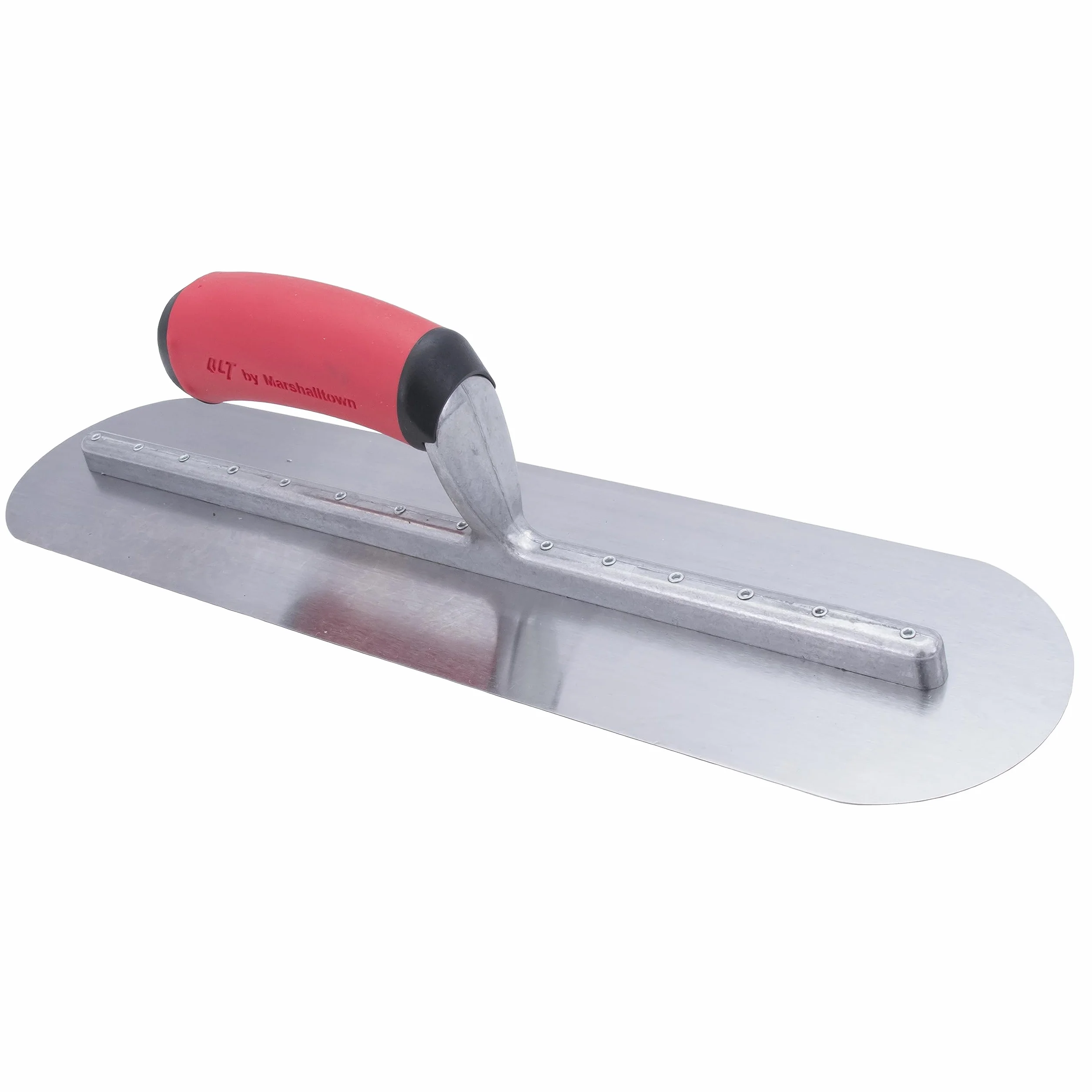 Truelle de lissage entièrement arrondie de Marshalltown avec poignée en acier à prise souple, outil pour les plâtriers, dimensions de la truelle : 457x102 mm