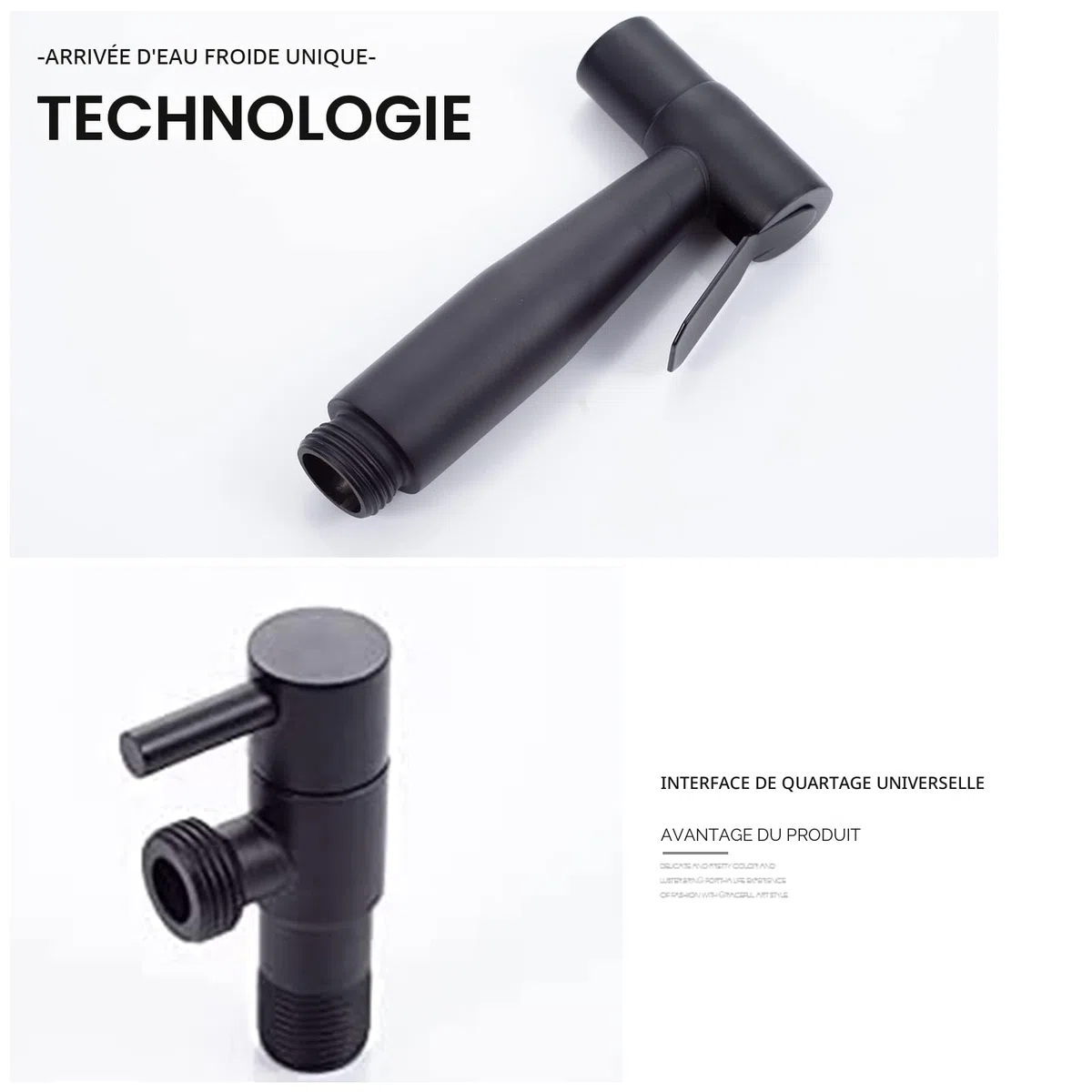 [LOSCHEN] Pulvérisateur de toilettes pour bidet et de toilettes en acier inoxydable, Kit de pulvérisateur de bidet, pulvérisateur de robinetterie Pulvérisateur de WC Shattaf (noir)