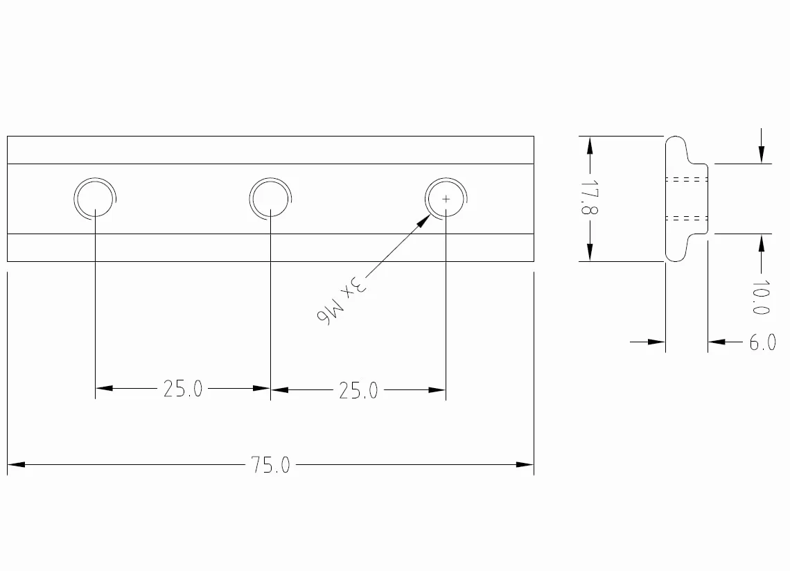 Lot de 10 rainures pour rails Airline 3 x M6 en acier galvanisé - Fixation pour diverses applications