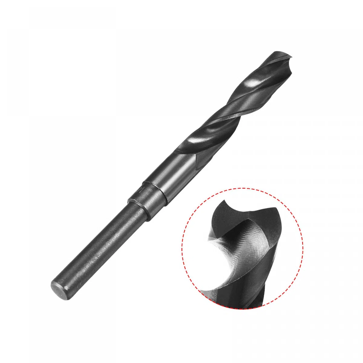 sourcing map Taraud métrique M16 x 1,5 mm Pas H2 Filetage à droite 14,5 mm Foret HSS 9341 Oxyde noir avec tige droite réduite 1/2"