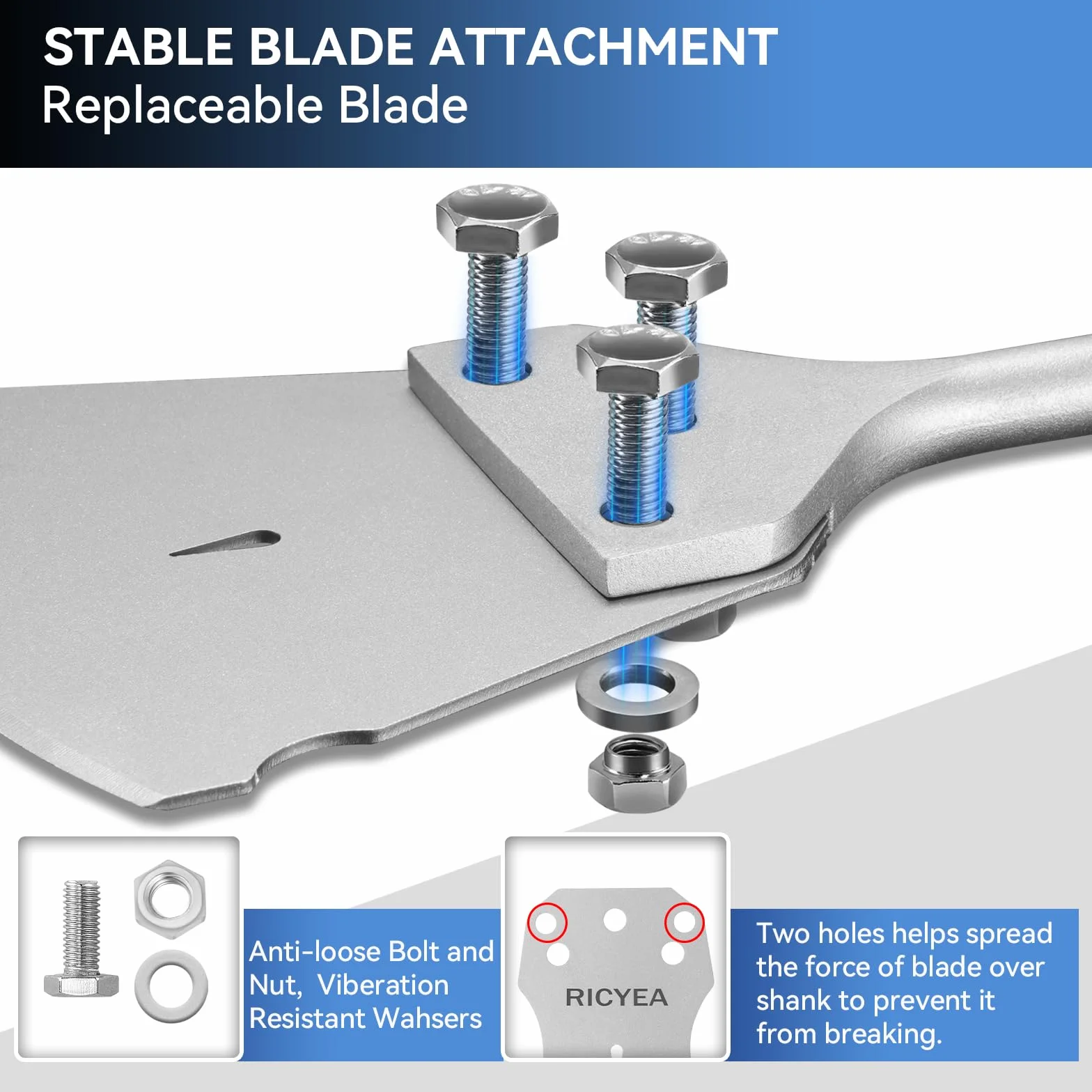 Burin à carrelage SDS-Plus 270 x 127 mm, burin avec lame de rechange de 100 mm, vis et gants, burin à spatule SDS Plus large pour carrelage, colle à carrelage, colle de sol