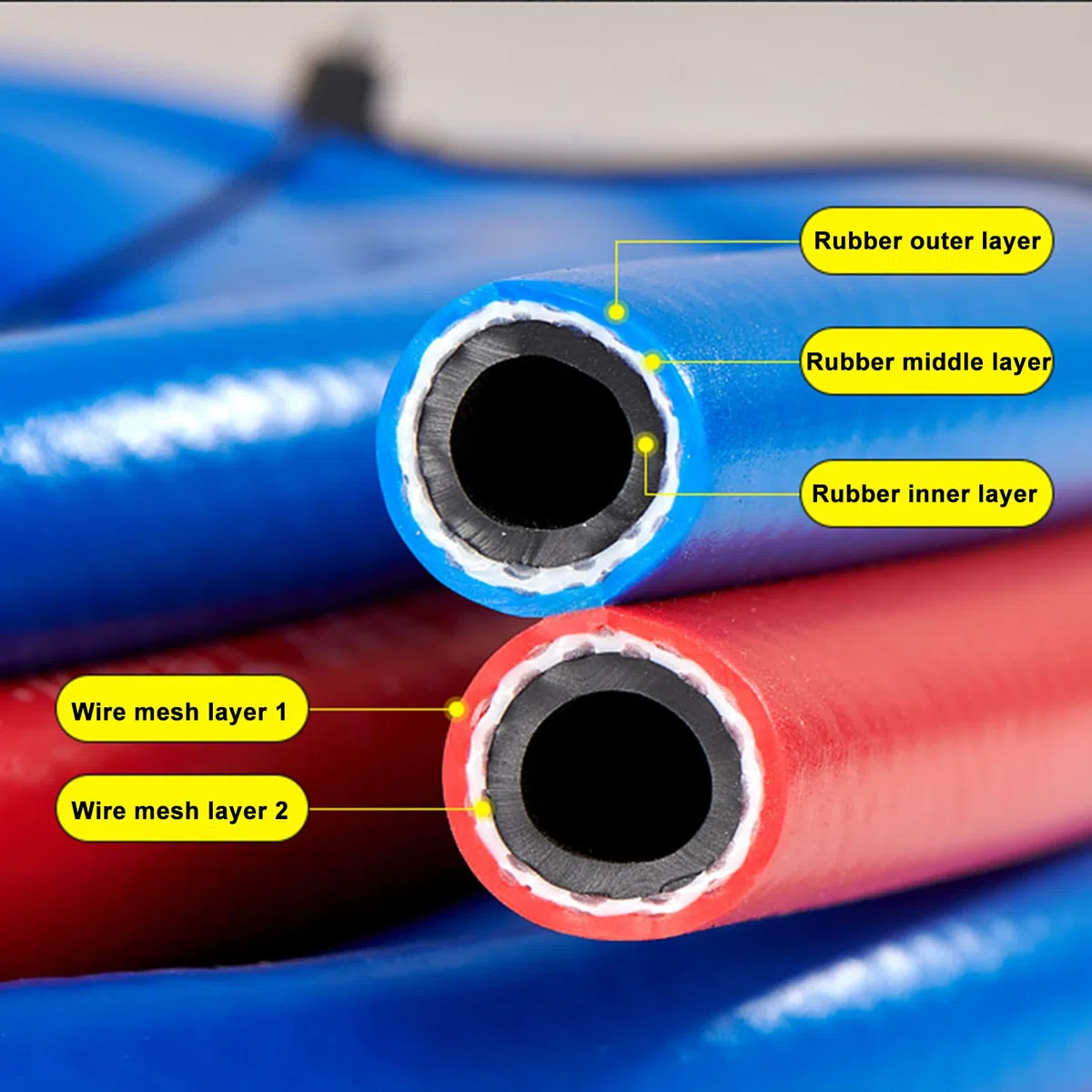 15m,Yiustldd Tuyau Oxygène-Acétylène, Tuyau Pour Chalumeau De Soudage Double Avec Raccord En Cuivre, Tuyau Industriel Antidéflagrant Pour Coupage Oxyacétylène-Oxygénothérapie De 8 Mm D'épaisseur