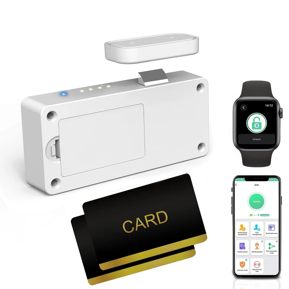 Serrure d'armoire RFID Serrure de tiroir électronique eLinkSmart No Keys: NFC Bluetooth App Hidden Childproof Cabinet Lock ​pour Camouflage Liquor Pantry