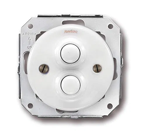 fontini – Double poussoir 10 A 250 V porcelaine blanc pack
