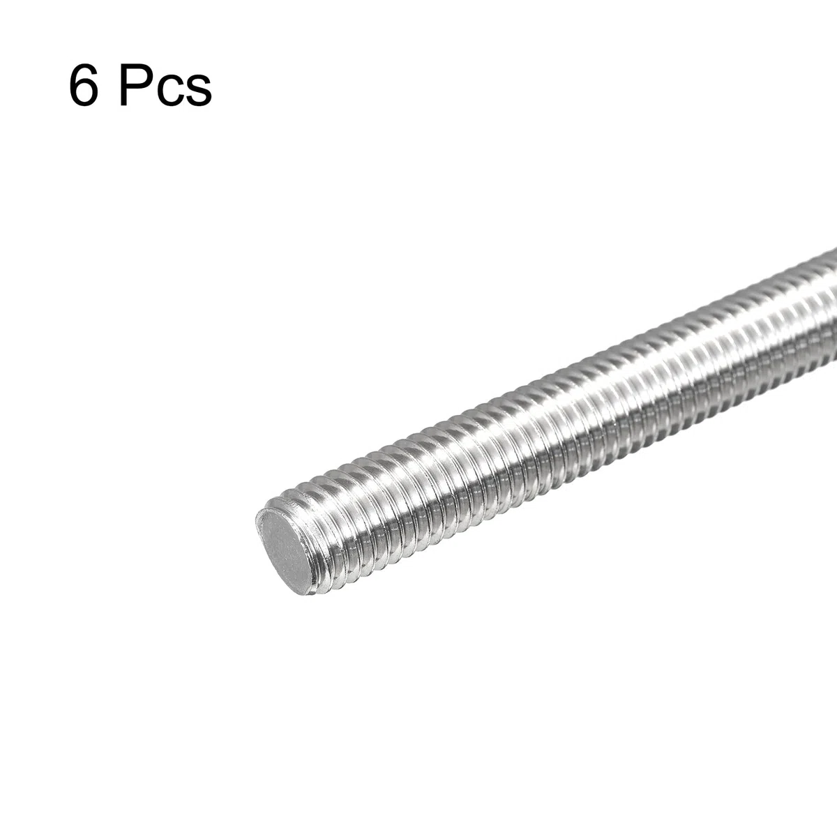 QUARKZMAN 6 Pcs Tige Filetée M12 x 200mm 1.75mm Pas de Filetage en Acier Inoxydable 304 Tiges Filetées Entièrement à Droite, Goujons de Barre pour Réparation, Bricolage