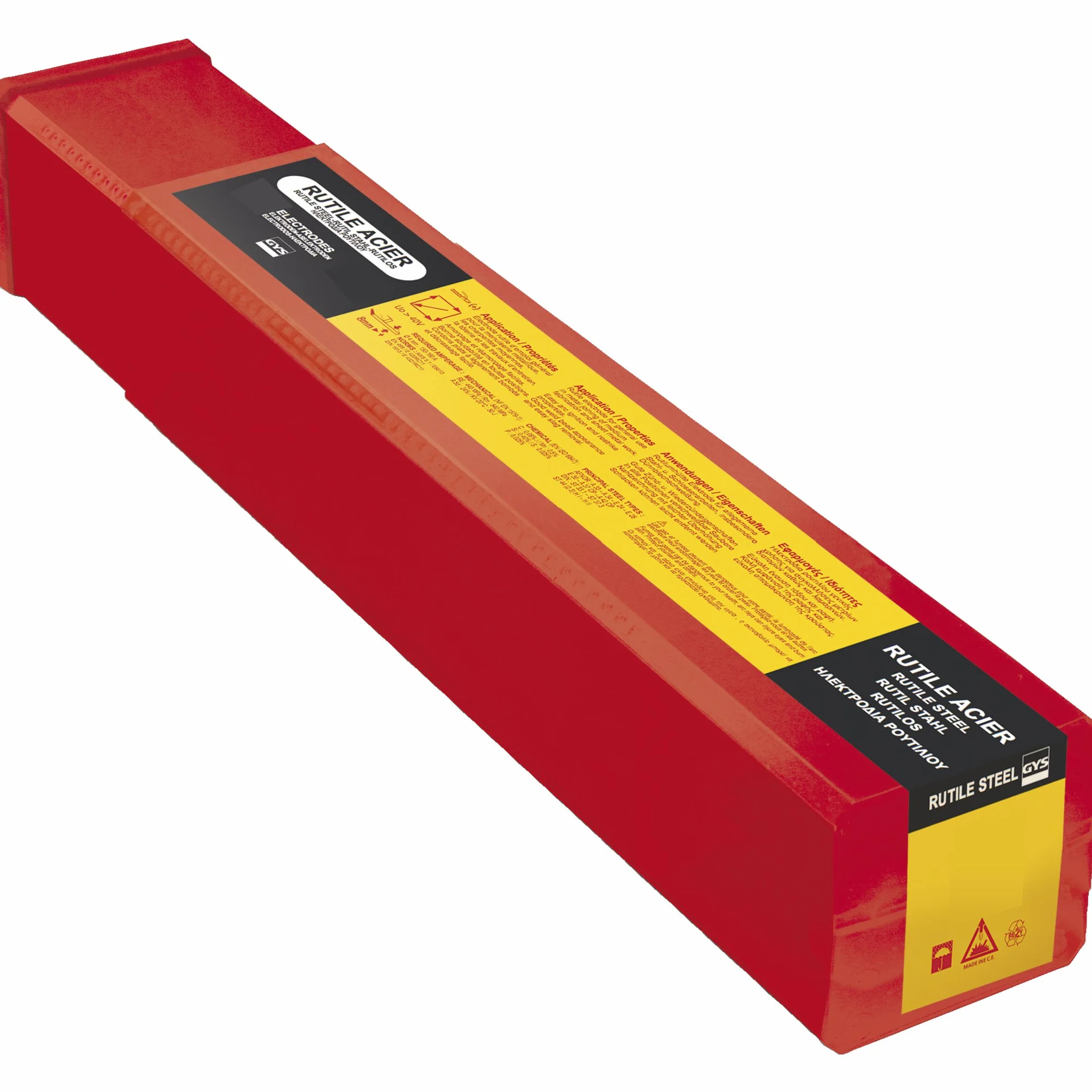 GYS, Métal d'Apport MMA, 172 Baguettes/Électrodes de Soudage Enrobées Rutiles E6013 Ø 3,2 mm x 350 mm, Étui Plastique, Pour Soudage Acier Toutes Positions